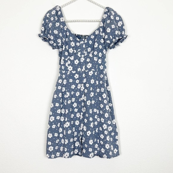 Princess Polly Dresses & Skirts - Princess Polly Floral Cap Sleeve Mini Dress Blue Size Small